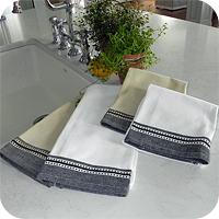 Wide Dobby Border Kitchen Towels