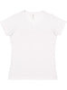 Ladies Cut V-Neck Tee - White (Sizes XL-2XL-3XL Only)