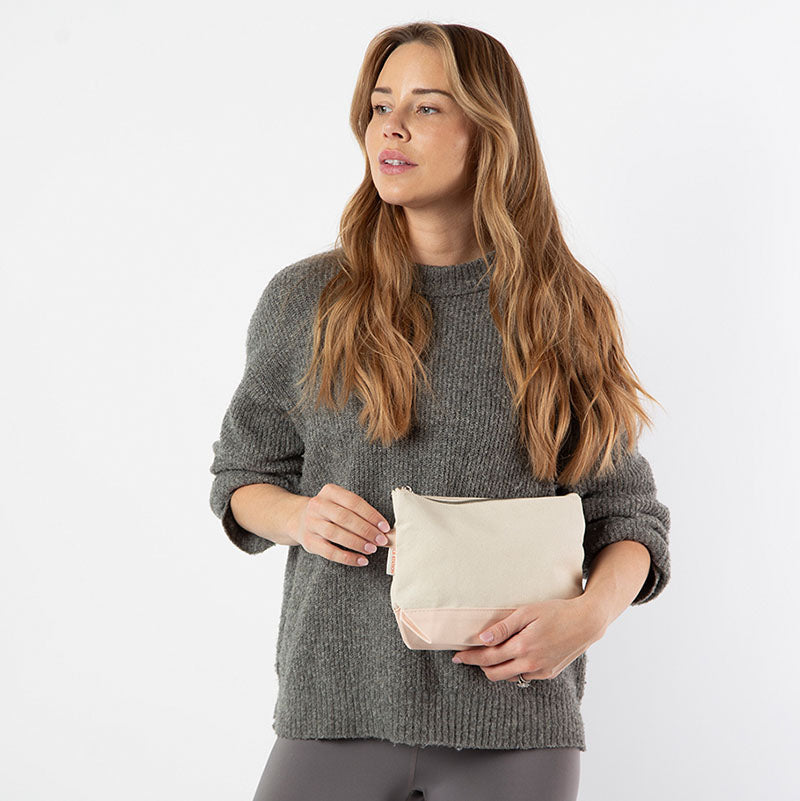 Canvas Zippered Make-Up Bag - October