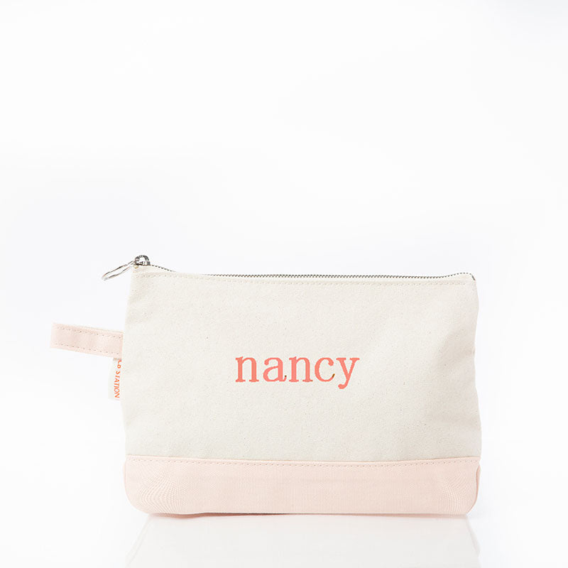Canvas Zippered Make-Up Bag - October