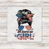 All-American Girl Messy Bun Transfer - T-SHIRT SIZE