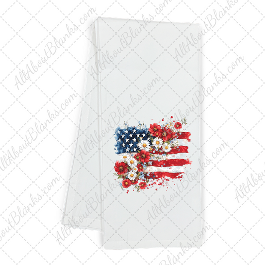 Floral American Flag Transfer