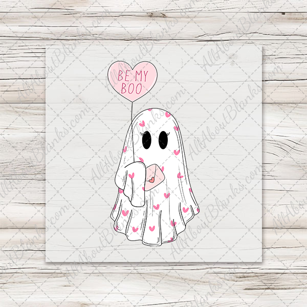 Be My Boo Valentines Ghost DTF Transfer