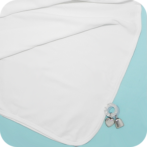 White Knit Baby Blanket - DAMAGED or IRREGULAR