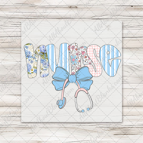Blue Preppy Nurse Transfer - T-SHIRT SIZE