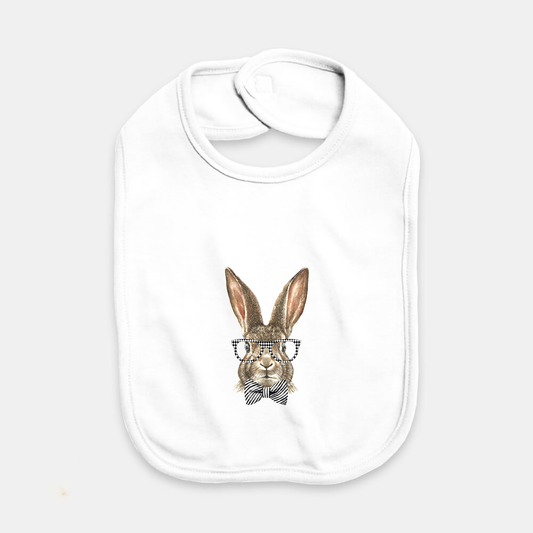 Boy Bunny With Eyeglasses DTF Transfer - BIB or ONESIE SIZE