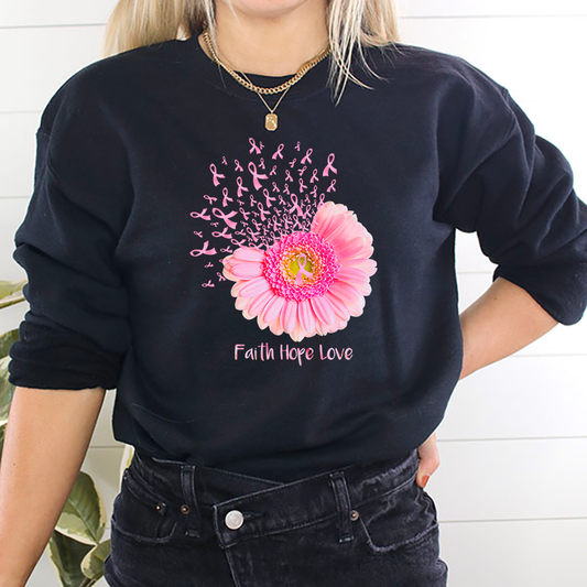 Breast Cancer Daisy Transfer - T-SHIRT SIZE