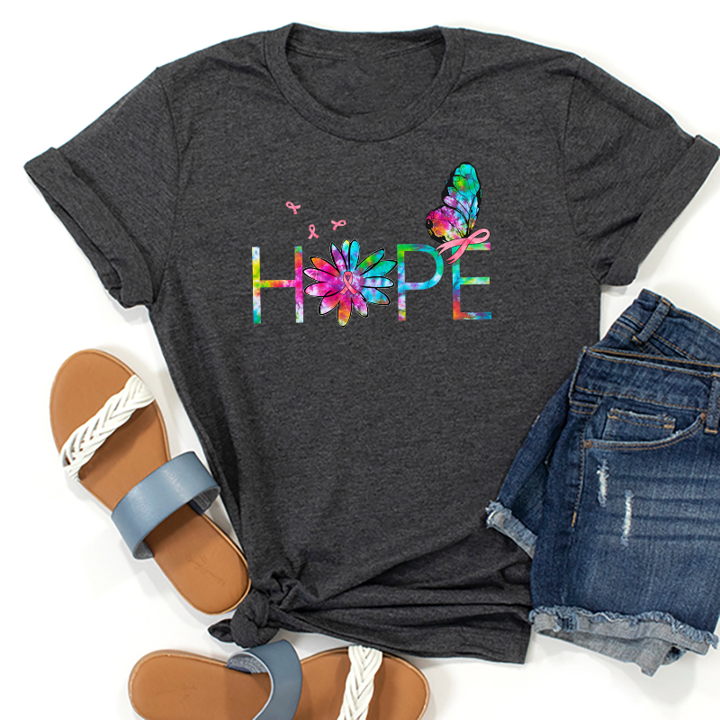 Breast Cancer Hope Butterflies Transfer - T-SHIRT SIZE