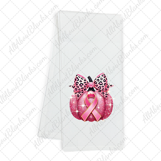 Breast Cancer Pink Glitter Pumpkin Transfer