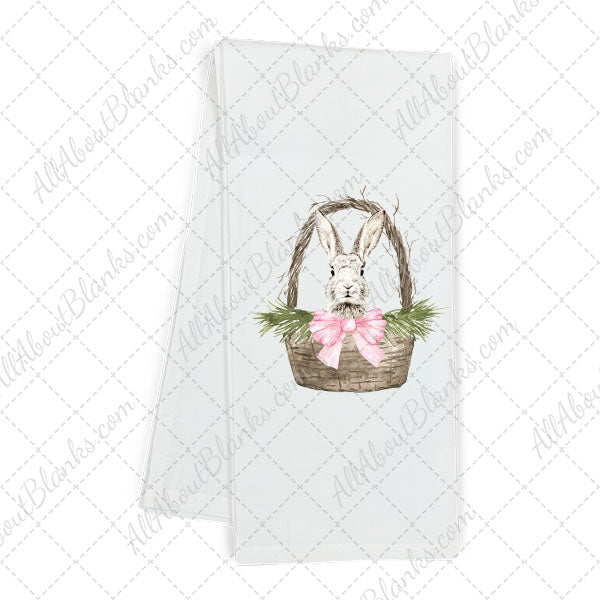 Bunny In A Basket - Pink Bow DTF Transfer