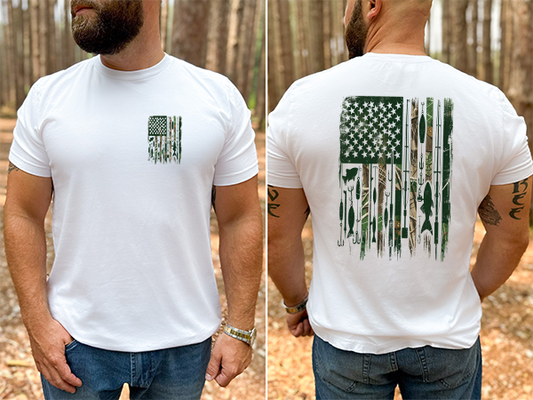 Camo Fishing Flag Transfer