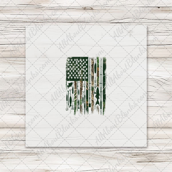 Camo Fishing Flag Transfer