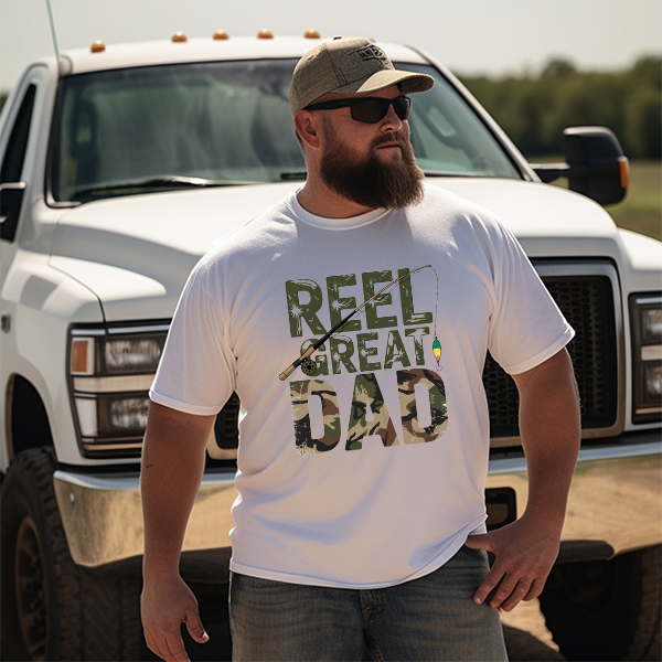 Camo Reel Great Dad Fishing Transfer