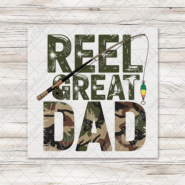 Camo Reel Great Dad Fishing Transfer