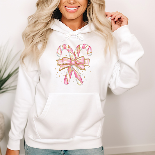 Candy Cane Coquette Bow Transfer - T-SHIRT SIZE