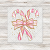 Candy Cane Coquette Bow Transfer