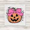 Checkerboard Pumpkin Girl Transfer