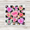 Checkerboard Conversation Hearts DTF Transfer - T-SHIRT SIZE