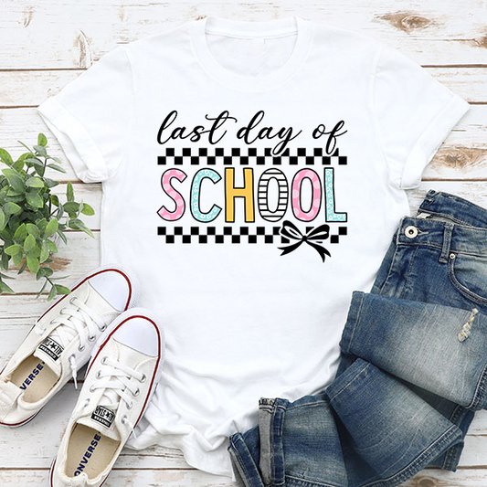 Checkerboard Last Day Of School T-Shirt Transfer