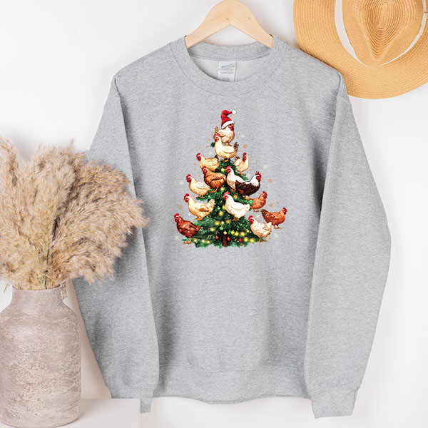 Chickens Christmas Tree Transfer
