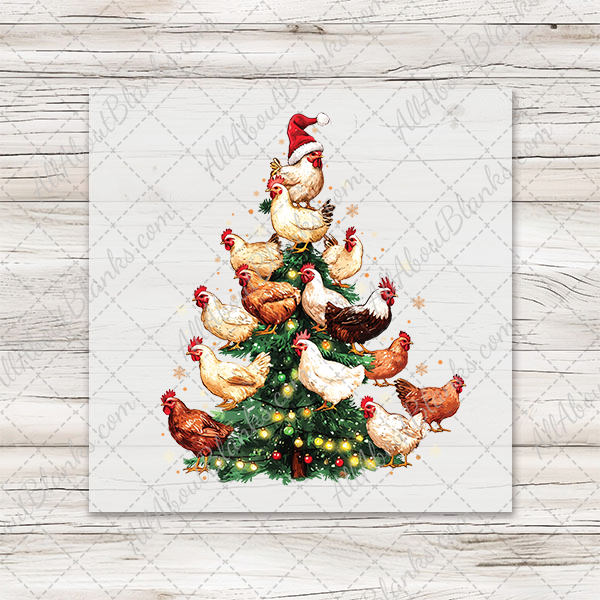 Chickens Christmas Tree Transfer