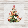 Chickens Christmas Tree Transfer - T-SHIRT SIZE