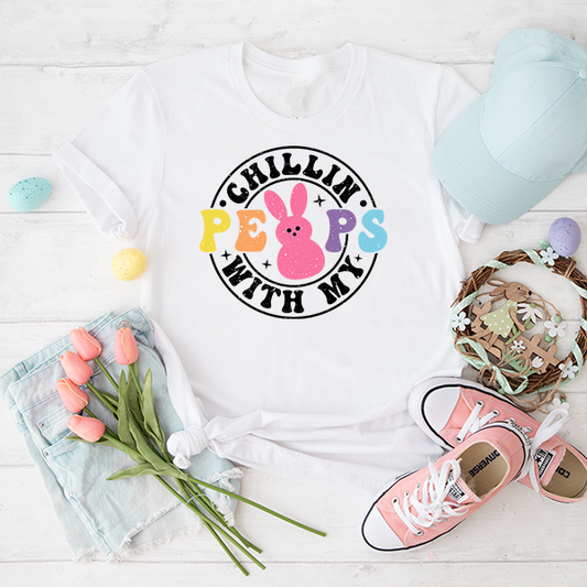 Chillin With My Peeps Circle Transfer - T-SHIRT SIZE