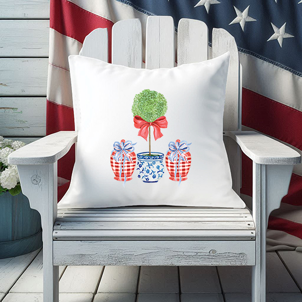 Chinoiserie Patriotic Topiary Transfer