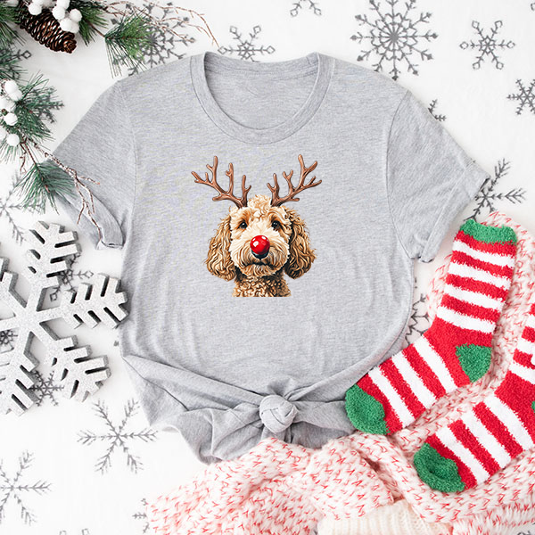Christmas Golden Doodle Head Transfer