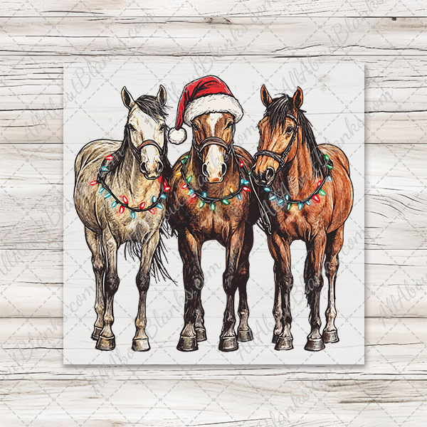 Christmas Horses Trio Transfer
