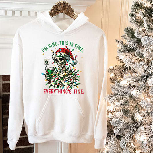 Christmas I'm Fine Transfer - T-SHIRT SIZE