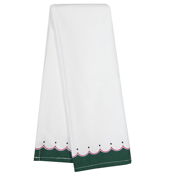 Printed Christmas Scallop Border Towel