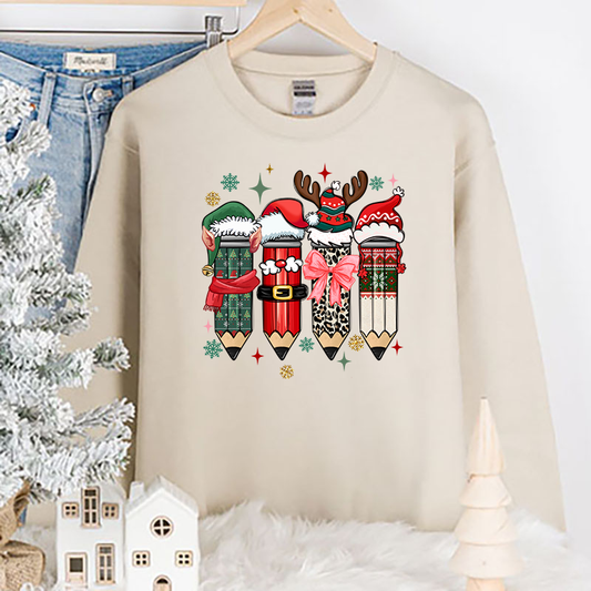 Christmas Teacher Pencils Coquette Transfer