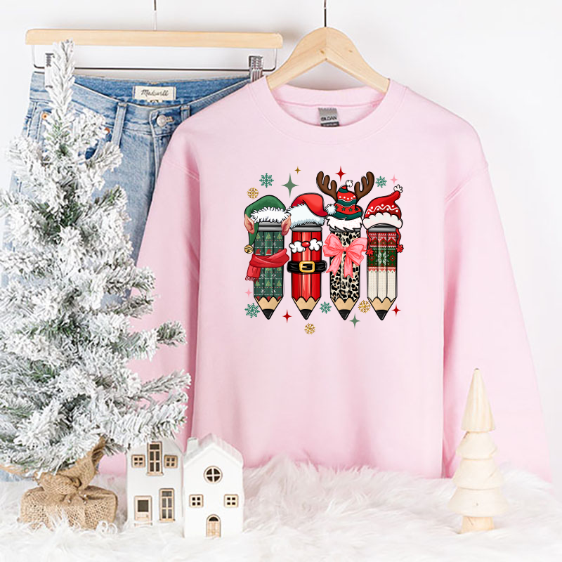 Christmas Teacher Pencils Coquette Transfer