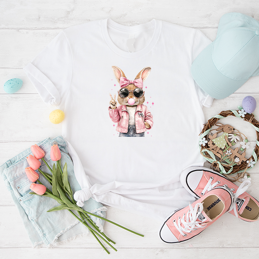 Cool Easter Bunny Transfer - T-SHIRT SIZE