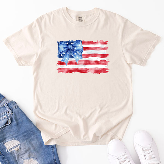 Coquette American Flag Transfer - T-SHIRT SIZE