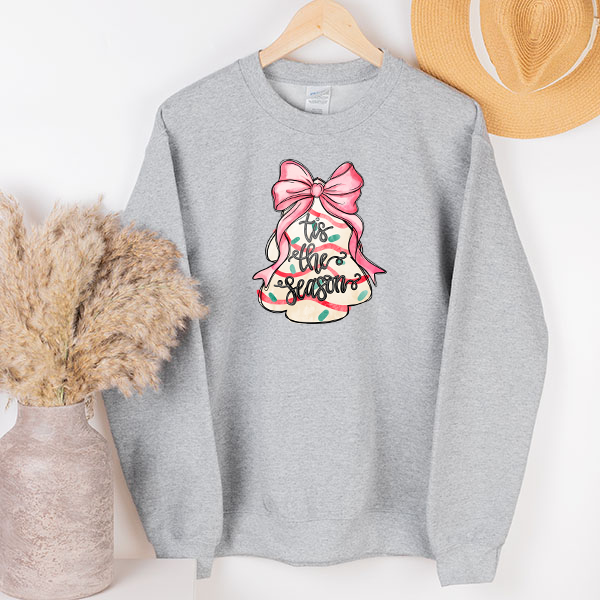 Coquette Bow Christmas Tree Cake Transfer