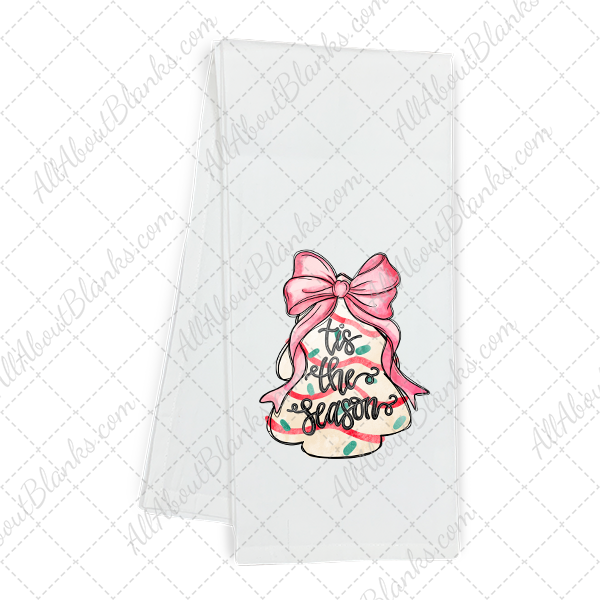 Coquette Bow Christmas Tree Cake Transfer