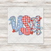 Coquette USA Glitter Border Transfer