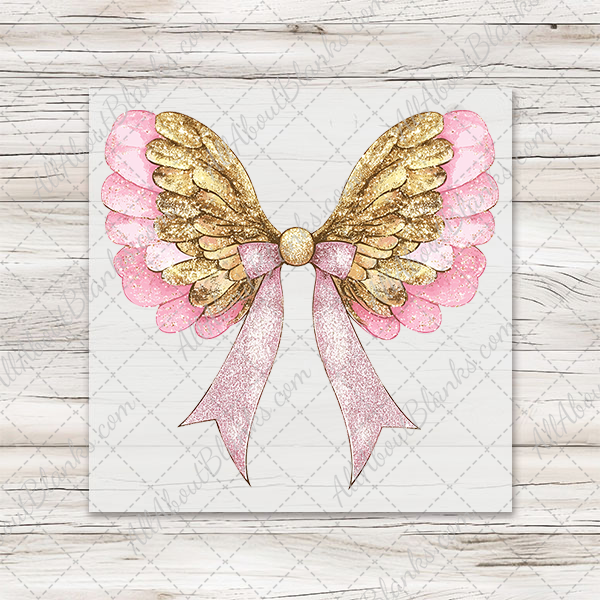 Cupid Wings Pink & Gold DTF Transfer - T-SHIRT SIZE