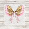 Cupid Wings Pink & Gold DTF Transfer - T-SHIRT SIZE