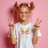 Cupid Wings Pink & Gold DTF Transfer - T-SHIRT SIZE
