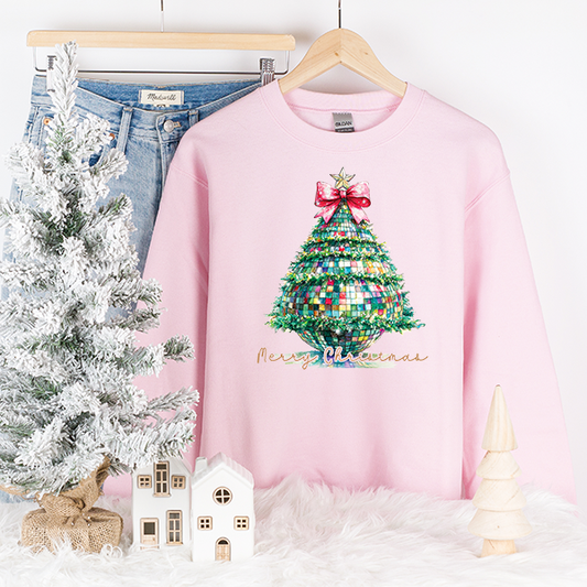 Disco Ball Christmas Tree Transfer - T-SHIRT SIZE