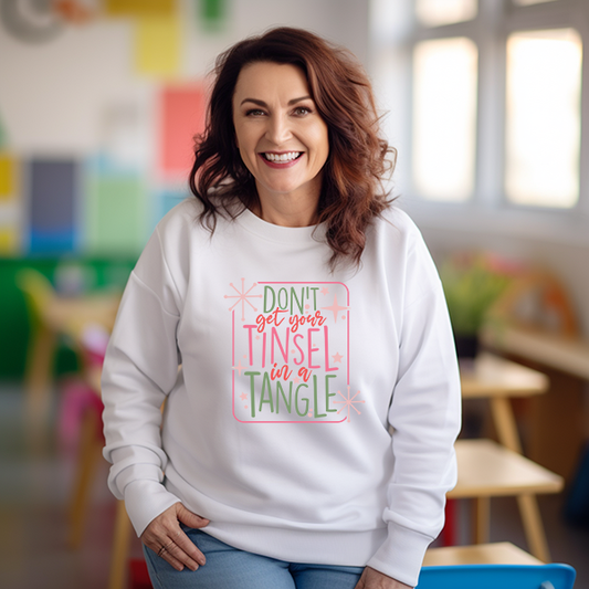 Don't Get Your Tinsel In A Tangle Transfer - T-SHIRT SIZE