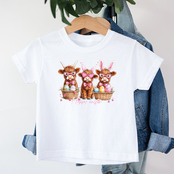 Easter Highland Cows Trio Transfer