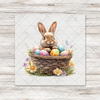 Easter Bunny With Egg Basket Transfer