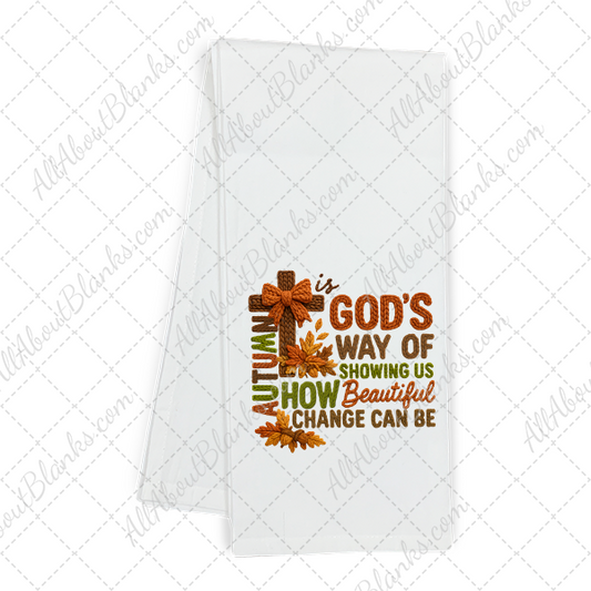 Faux Yarn Autumn Is Gods Way Transfer