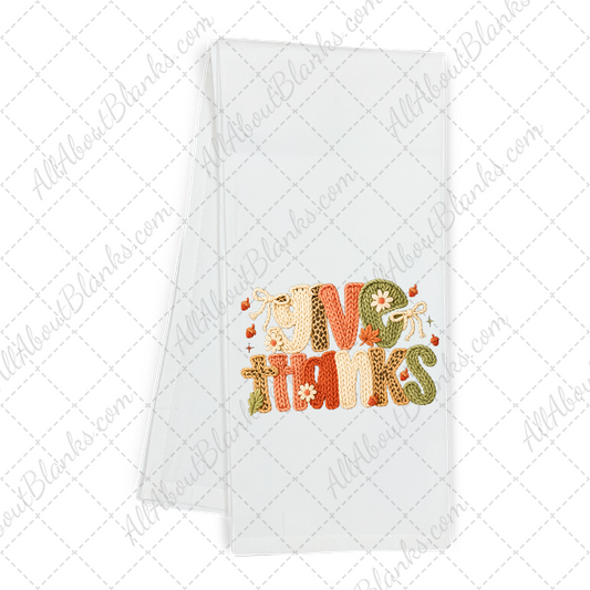 Faux Yarn Preppy Give Thanks Transfer