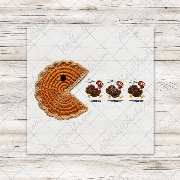 Faux Yarn Pumpkin Pie Pacman Wobble Transfer