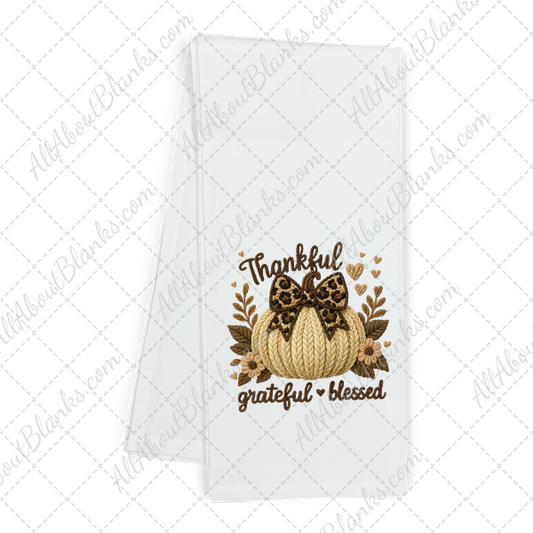 Faux Yarn Pumpkin With Leopard Bow Wobble Transfer